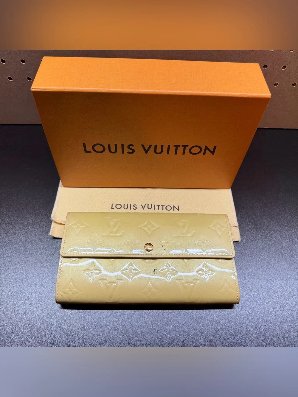 Louis Vuitton Yellow Vernis Sarah Wallet
